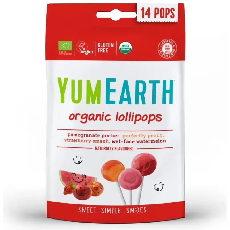 Yumearth organic lollipops naturally flavored 14uds | Farmacia Barata