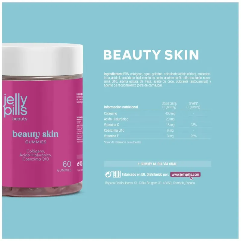 Jelly pills® beauty skin colagen gummies 60uds | Farmacia Barata