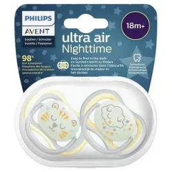 Avent Philips Ultra Air Nighttime Chupete + 18 m, 2 uds