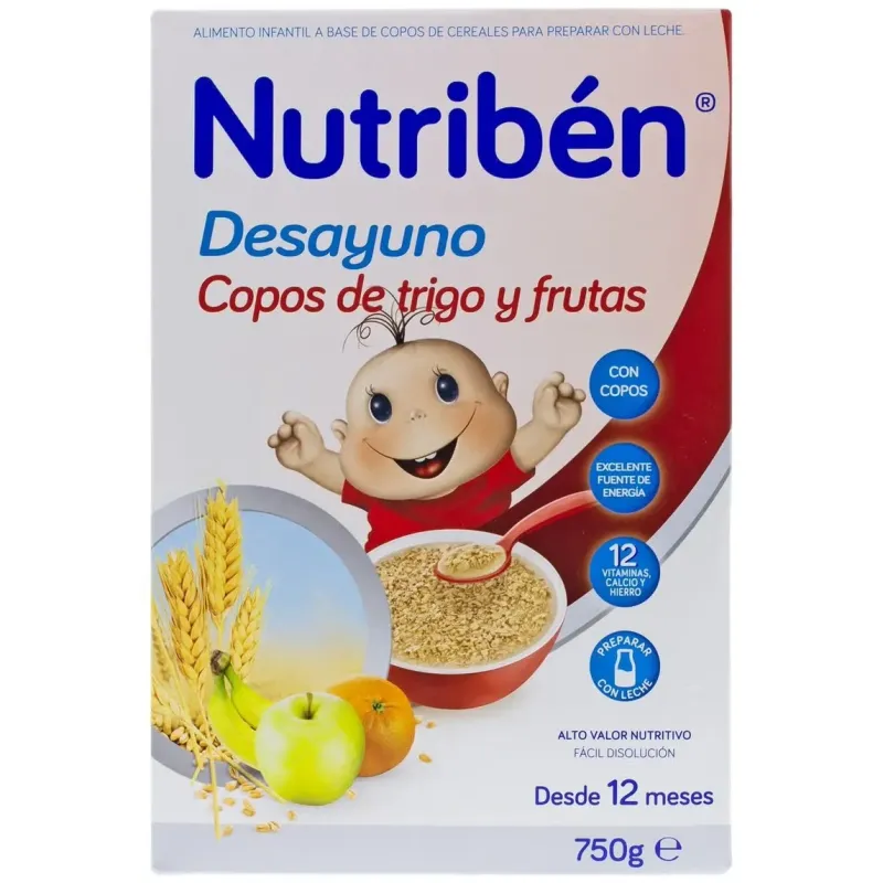 Nutriben desayuno copos trigo frutas 750gr.+12m | Farmacia Barata