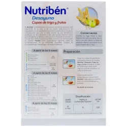 Nutriben desayuno copos trigo frutas 750gr.+12m | Farmacia Barata