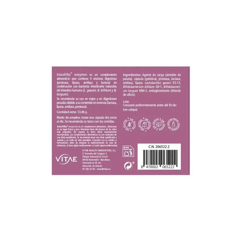 Vitae intestvita enzymes 30caps | Farmacia Barata Vitae intestvita enzymes 30caps | Farmacia Barata