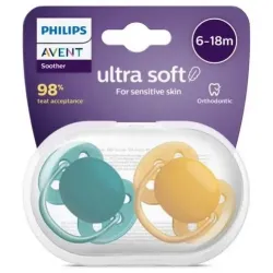 Philips avent chupete silicona ultra soft 6 - 18 meses 2uds