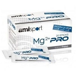 AMLSPORT Mg2+ VIT con Vit.B+Vit.D+Vit.E Fresa (20 sticks)