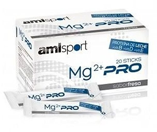 AMLSPORT Mg2+ VIT con Vit.B+Vit.D+Vit.E Fresa (20 sticks)