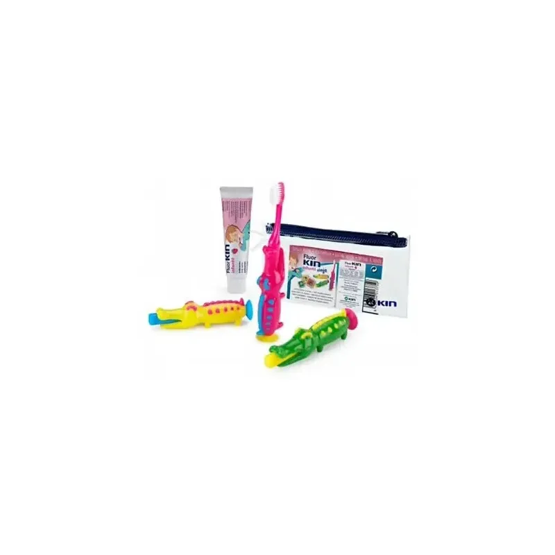 Cepillo dental kin infan cocodrilo viaje pasta 25g | Farmacia Barata