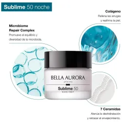 Bella aurora sublime 50 crema noche fortalecedora anti-edad +50 años 50ml | Farmacia Barata