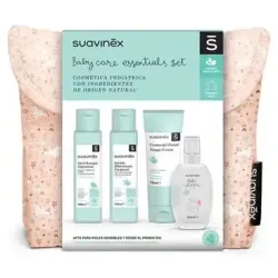 Suavinex pack neceser tela baby care essentials rosa + 4 productos