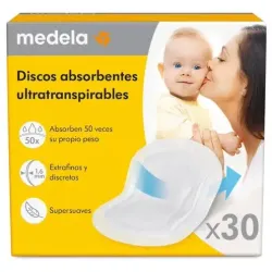 Medela discos absorbentes desechables safe y dry ultra thin 30uds