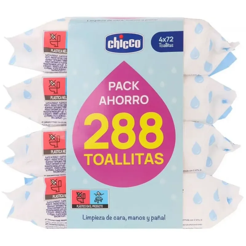 Chicco pack toallitas 4x72uds | Farmacia Barata