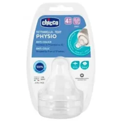 Chicco tetina silicona physio 4m+ flujo rapido 2 u