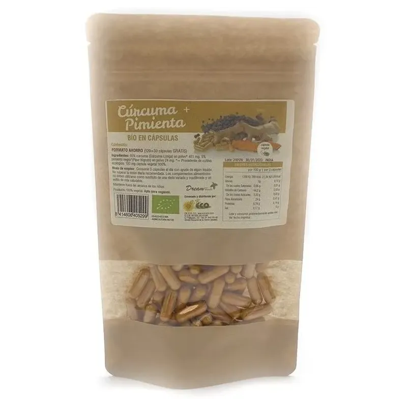 Dream foods curcuma + pimienta bio 90caps | Farmacia Barata