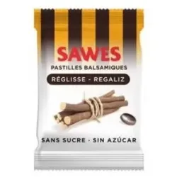 Sawes pastillas balsámicas sin azúcar sabor regaliz con vitamina c en bolsa 50g