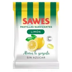 Sawes pastillas balsámicas sin azúcar sabor limón con vitamina c en bolsa 50g
