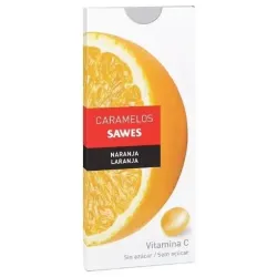 Sawes caramelos balsámicos sin azúcar sabor naranja con vitamina c en blister 22g