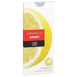 Sawes caramelos balsámicos sin azúcar sabor limón con vitamina c en blister 22g