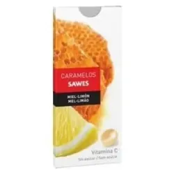 Sawes caramelos balsámicos sin azúcar sabor miel limón con vitamina c en blister 22g