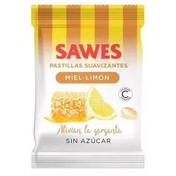 Sawes pastillas balsámicas sin azícar sabor miel limón con vitamina c en bolsa 50g