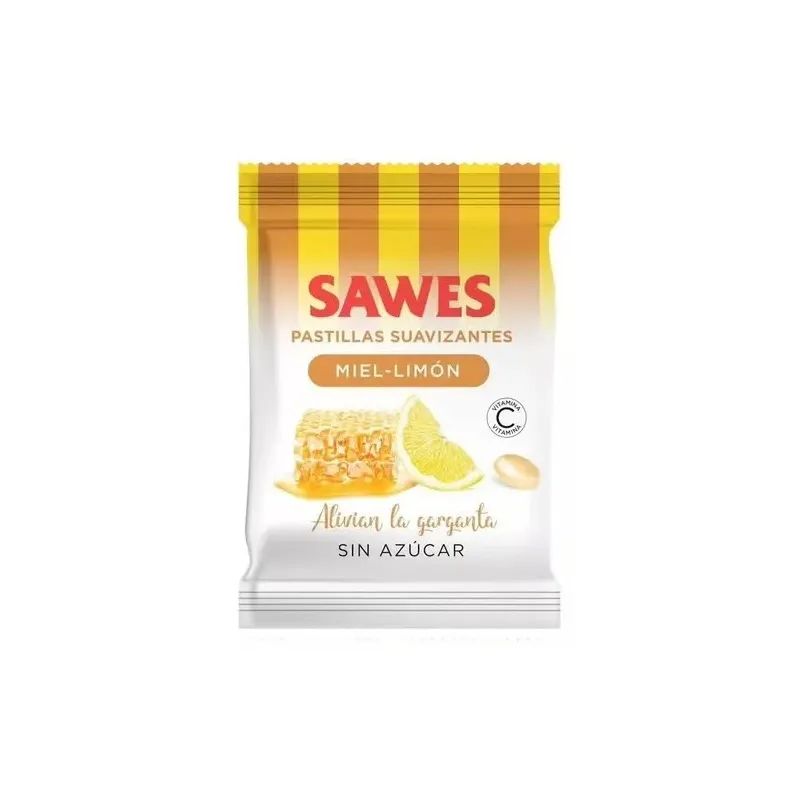 Sawes pastillas balsámicas sin azícar sabor miel limón con vitamina c en bolsa 50g | Farmacia Barata