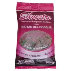 Caramelos rellenos de frutas bosque azucar 100gr.