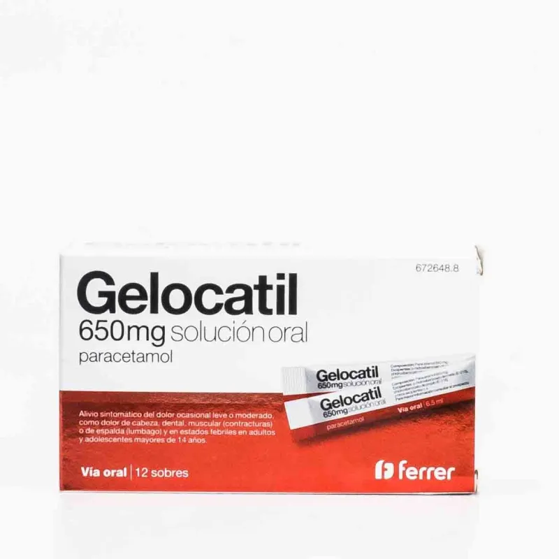 GELOCATIL 650 MG 12 SOBRES SOLUCION ORAL GELOCATIL 650 MG 12 SOBRES SOLUCION ORAL