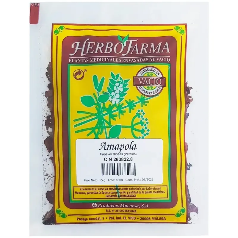Amapola herbofarma al vacio 15 gr | Farmacia Barata
