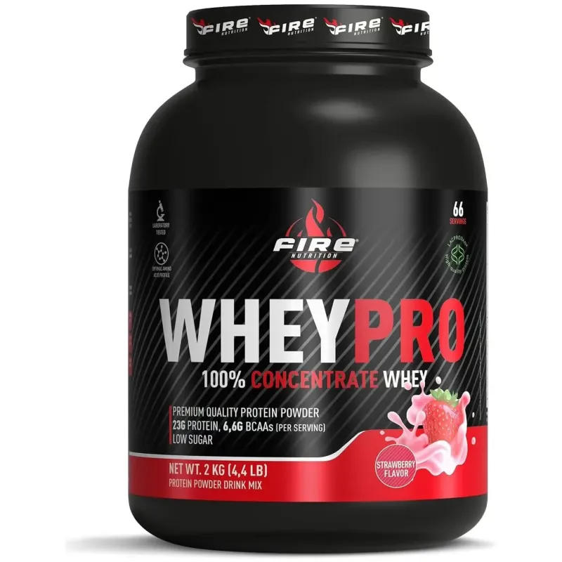 Fire nutrition wheypro concentrate strawberry 2kg | Farmacia Barata
