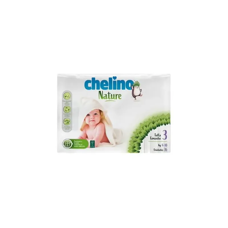 Pañales 4-10 kg chelino nature 36 unidades | Farmacia Barata