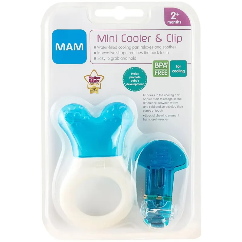 Mam mordedor mini cooler y clip con parte rellena de agua y broche | Farmacia Barata