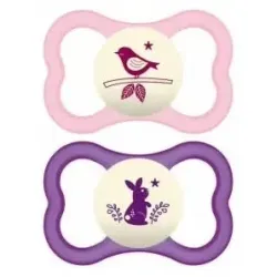 Chupete air silic fisio +6m 2un rosa