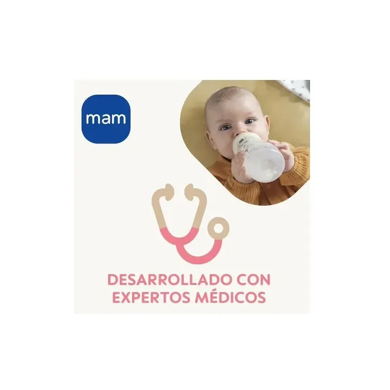 Mam bottle easy active baby biberón rosa +2m 270ml | Farmacia Barata