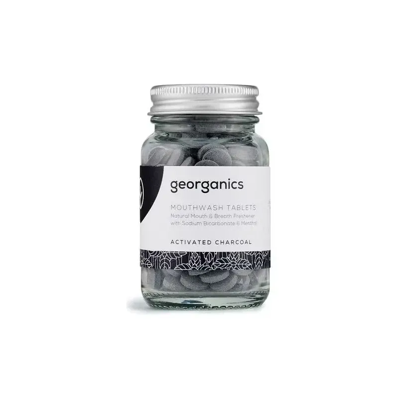 Georganics mouthwash tablets activated charcoal 180comp | Farmacia Barata
