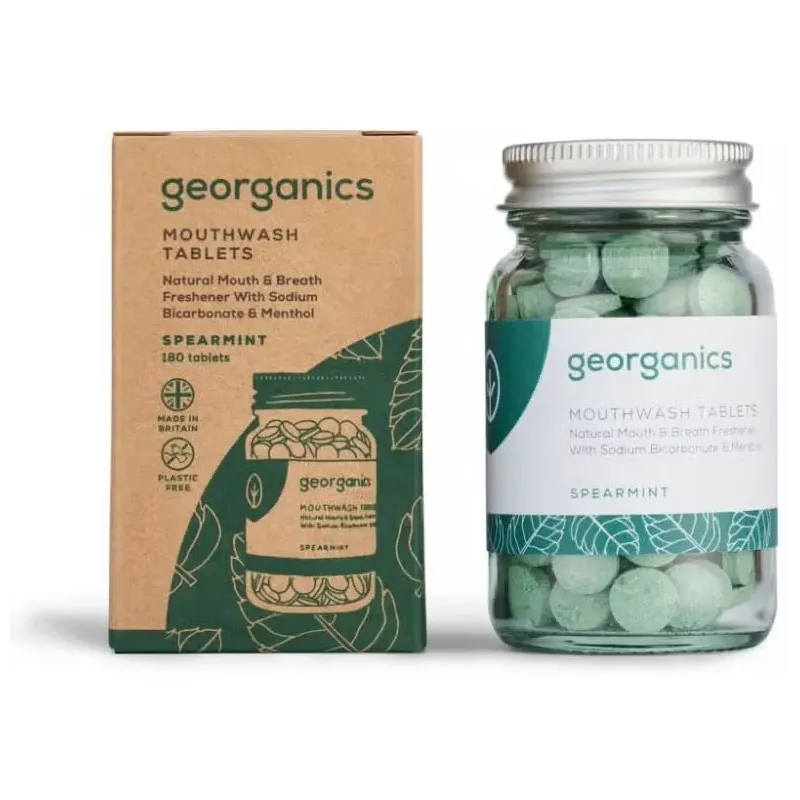 Georganics mouthwash tablets spearmint 180comp | Farmacia Barata