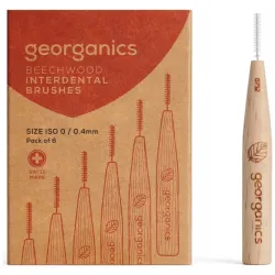Georganics cepillo interdental madera de haya 0/0.40mm 6uds