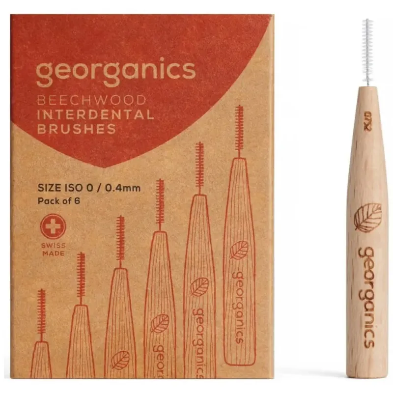 Georganics cepillo interdental madera de haya 0/0.40mm 6uds | Farmacia Barata