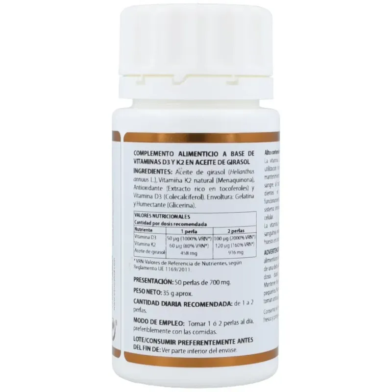 Holovit vitamina d3 2.000 ui + k2 60µg 50 cáps | Farmacia Barata