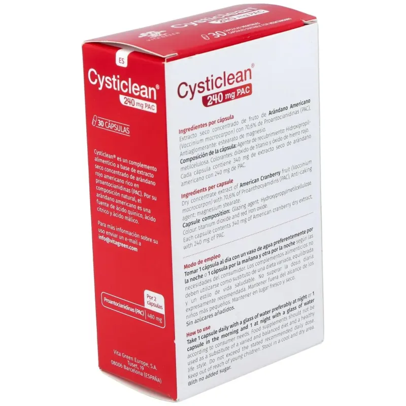 Cysticlean 240mg. 30cap. | Farmacia Barata