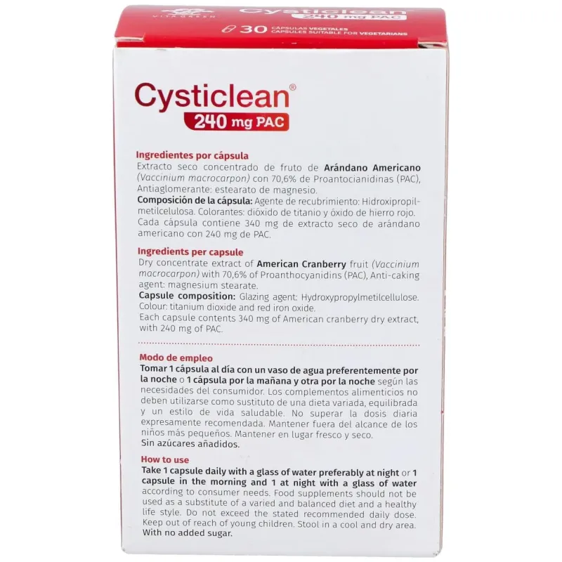 Cysticlean 240mg. 30cap. | Farmacia Barata