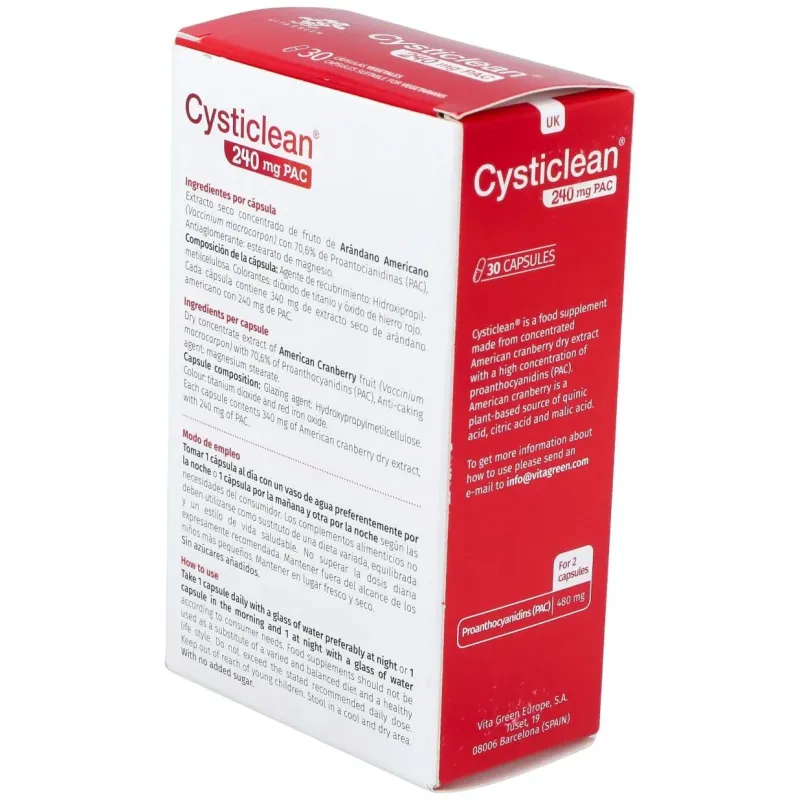 Cysticlean 240mg. 30cap. | Farmacia Barata