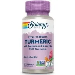 Solaray Turmeric Bromelain y Boswellia, 60 cápsulas