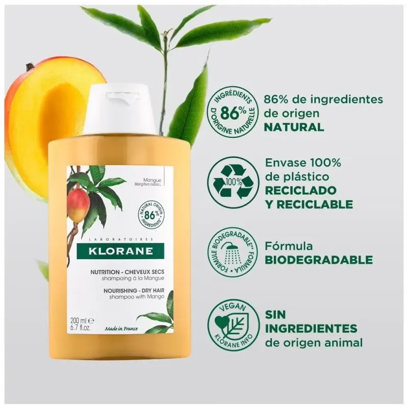 Klorane champú al mango 200ml | Farmacia Barata Klorane champú al mango 200ml | Farmacia Barata