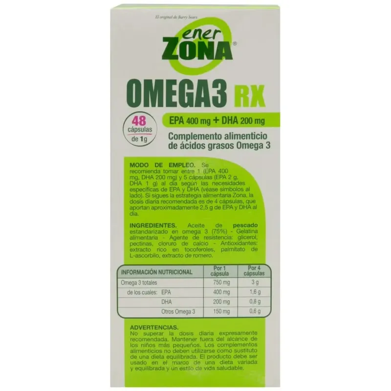 Enerzona omega 3 rx 1 gr 48 caps | Farmacia Barata