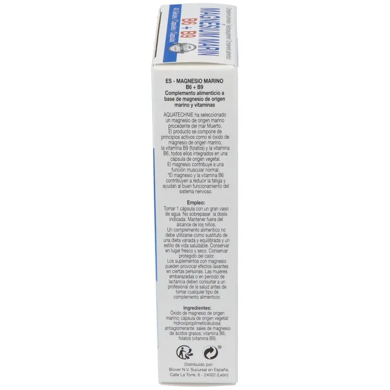 Magnesio marino+b6+b9 40cap. biotechnie 2 | Farmacia Barata