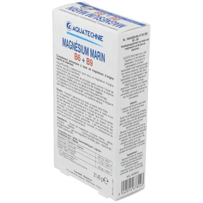 Magnesio marino+b6+b9 40cap. biotechnie 2 | Farmacia Barata