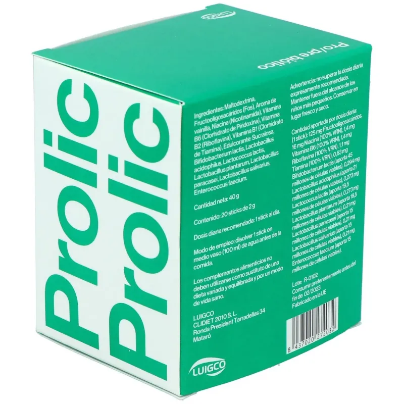 Luigco prolic pre probiotico 20 sobres | Farmacia Barata