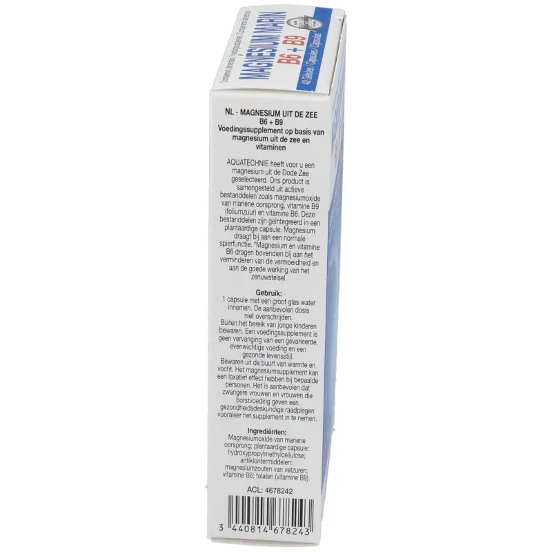 Magnesio marino+b6+b9 40cap. biotechnie 2 | Farmacia Barata