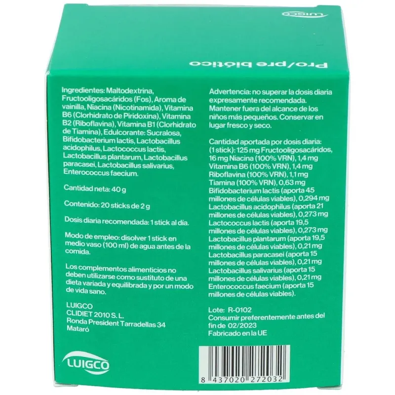 Luigco prolic pre probiotico 20 sobres | Farmacia Barata