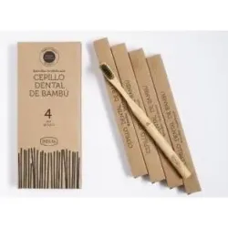 Cepillo dental bambu con carbon activado 4uds ir01