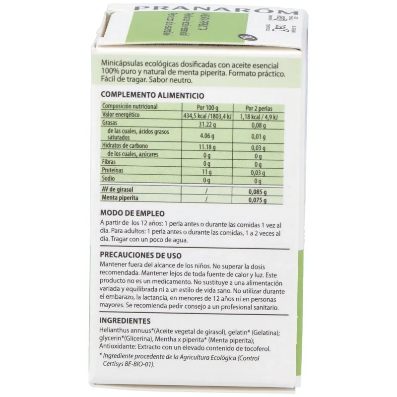 Menta piperita aceite esencial en perlas 60perlas 2 | Farmacia Barata