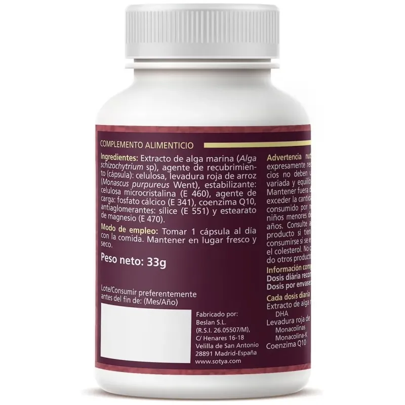 Sotya levadura roja de arroz + q10 +dha 60caps | Farmacia Barata Sotya levadura roja de arroz + q10 +dha 60caps | Farmacia Barata